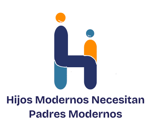 Logo de Hijos Modernos Necesitan Padres Modernos, figura humana en forma de H.